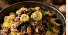 Картофельный салат с грибами