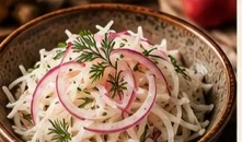 Редька с луком и маслом