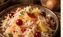 Салат из квашеной капусты с яблоком