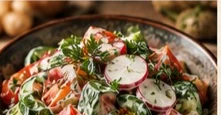 Салат по-днепровски со свежими овощами