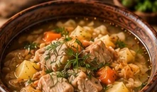 Похлёбка из квашеной капусты со свининой
