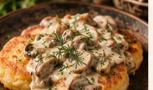 Покаченики с грибным соусом