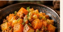 Салат из печёной тыквы с яблоками